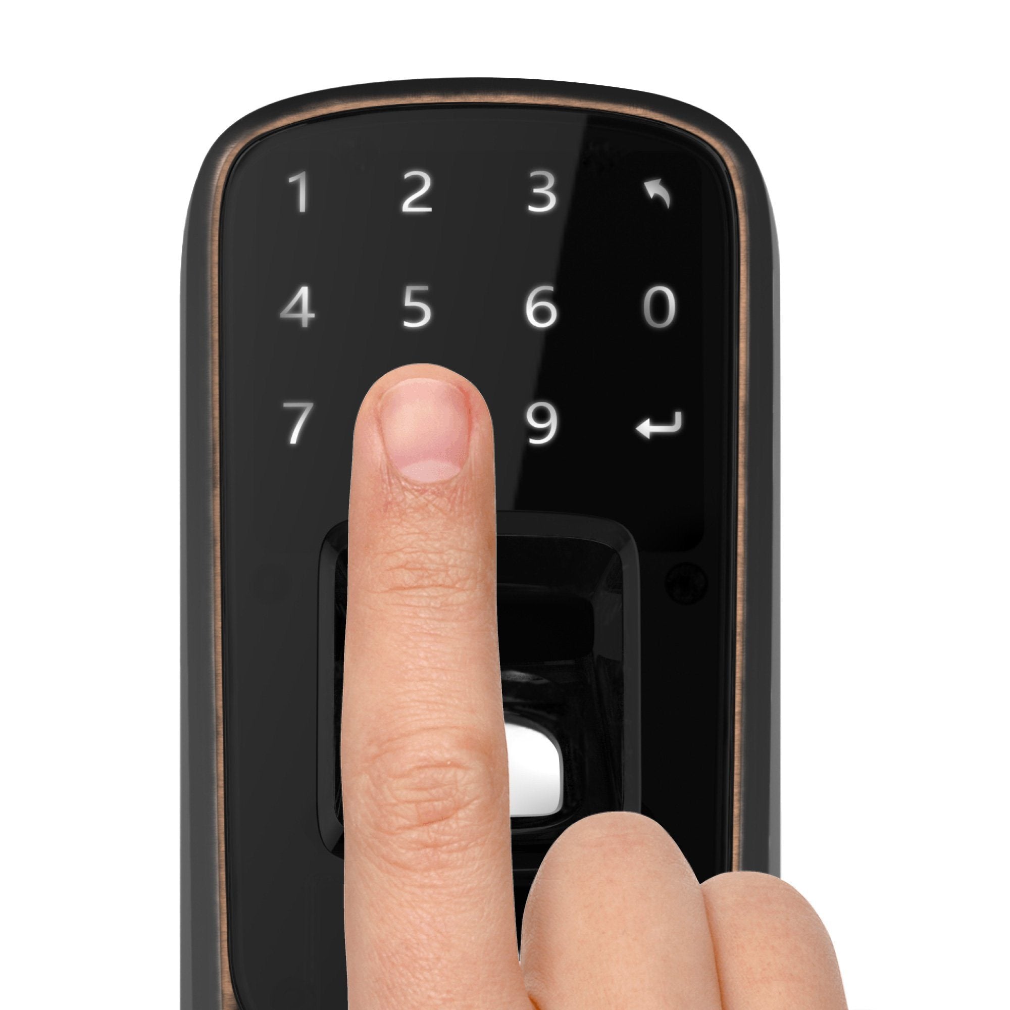 Ultraloq UL3 BT (2nd Gen) Bluetooth Enabled Fingerprint and Touchscreen Smart Lever Lock | Remote Pro